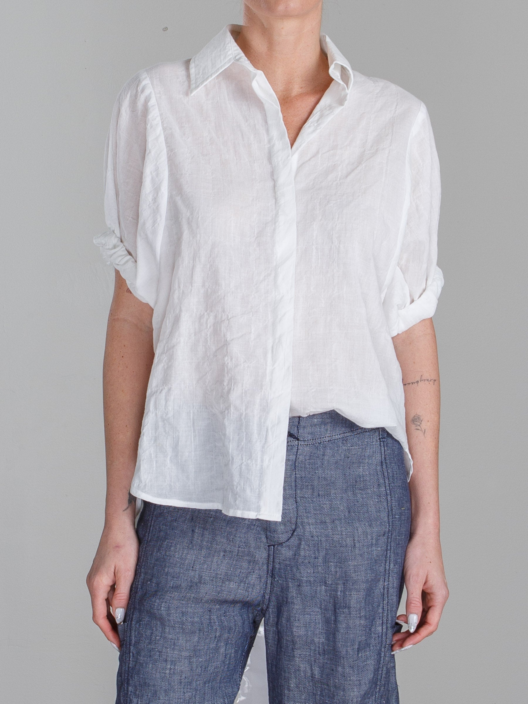 Claude Shirt in French Linen White – Pharaoh Collection
