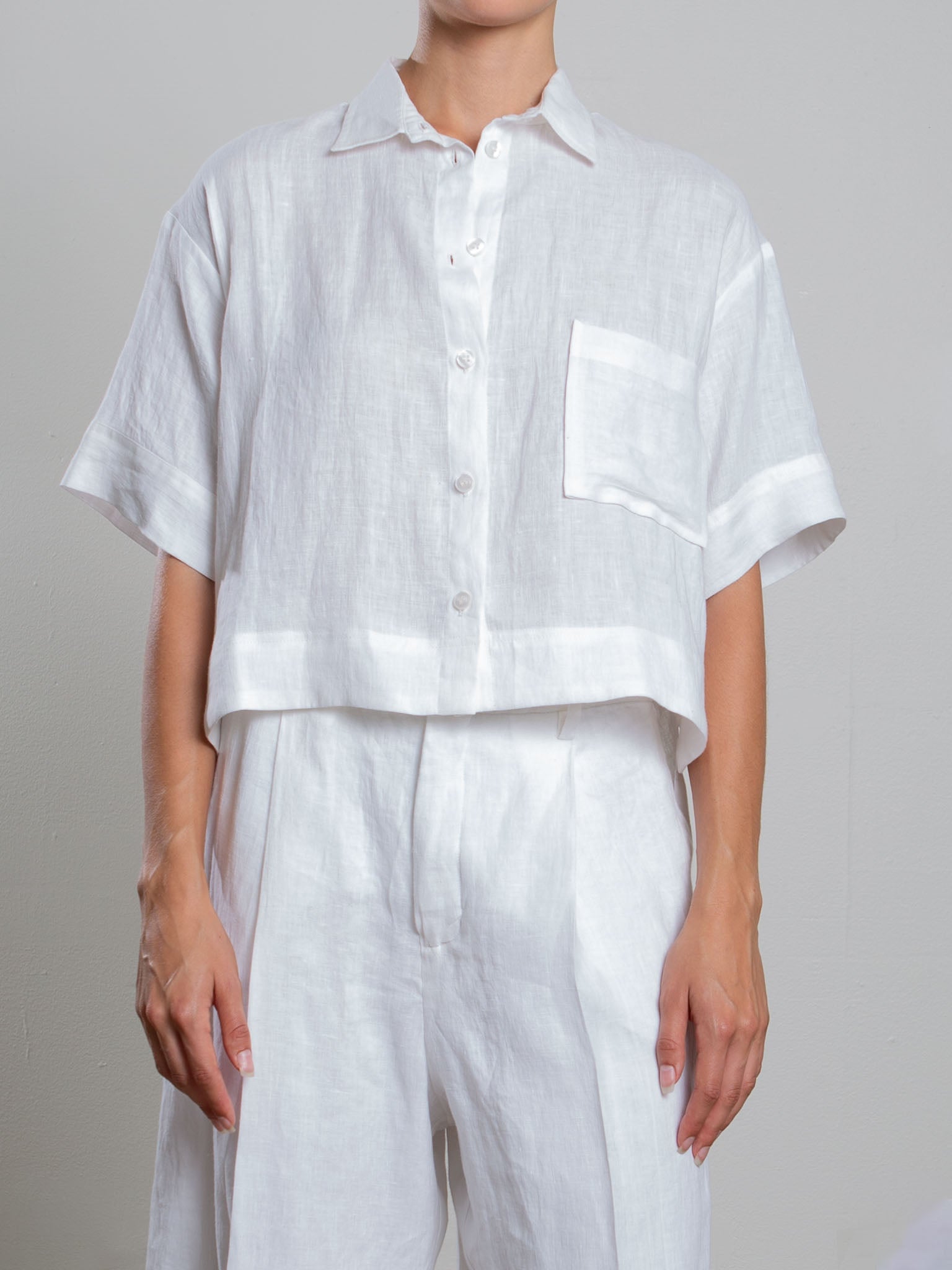 Eddy Shirt in French Linen - White – Pharaoh Collection