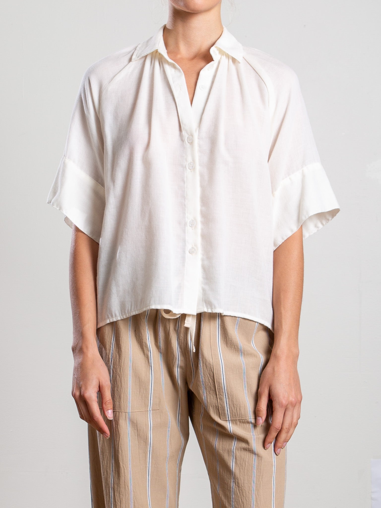 white christmas dresses Halle Shirt in Cotton Cashmere Gauze