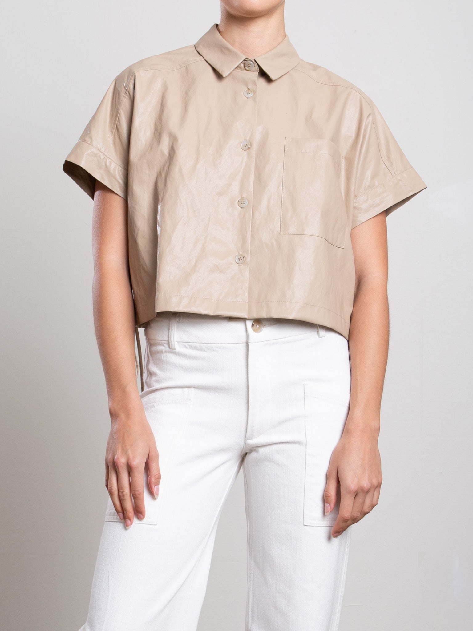 Zoey Shirt in Faux Leather