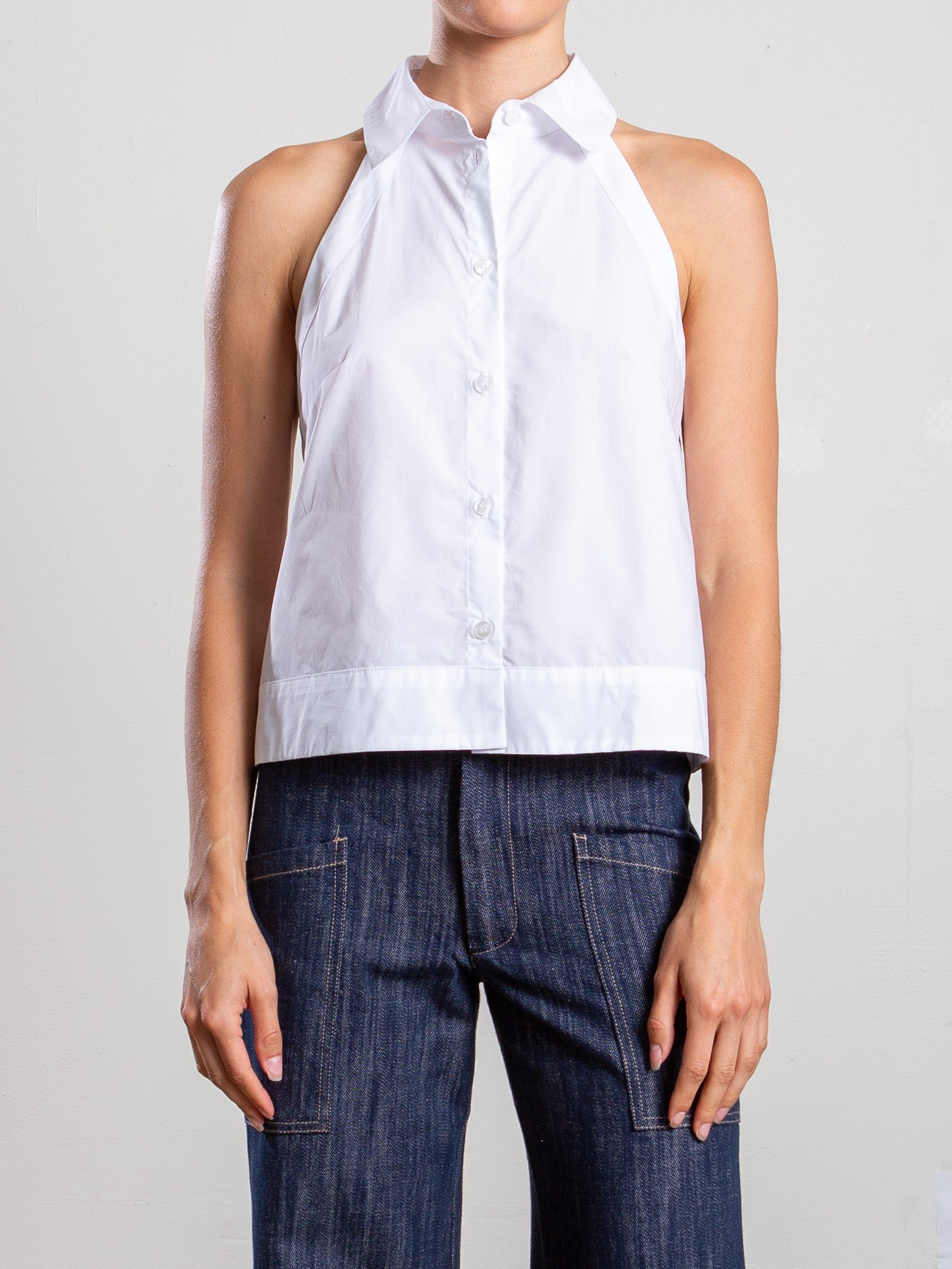 Atlas Halter in Italian Poplin