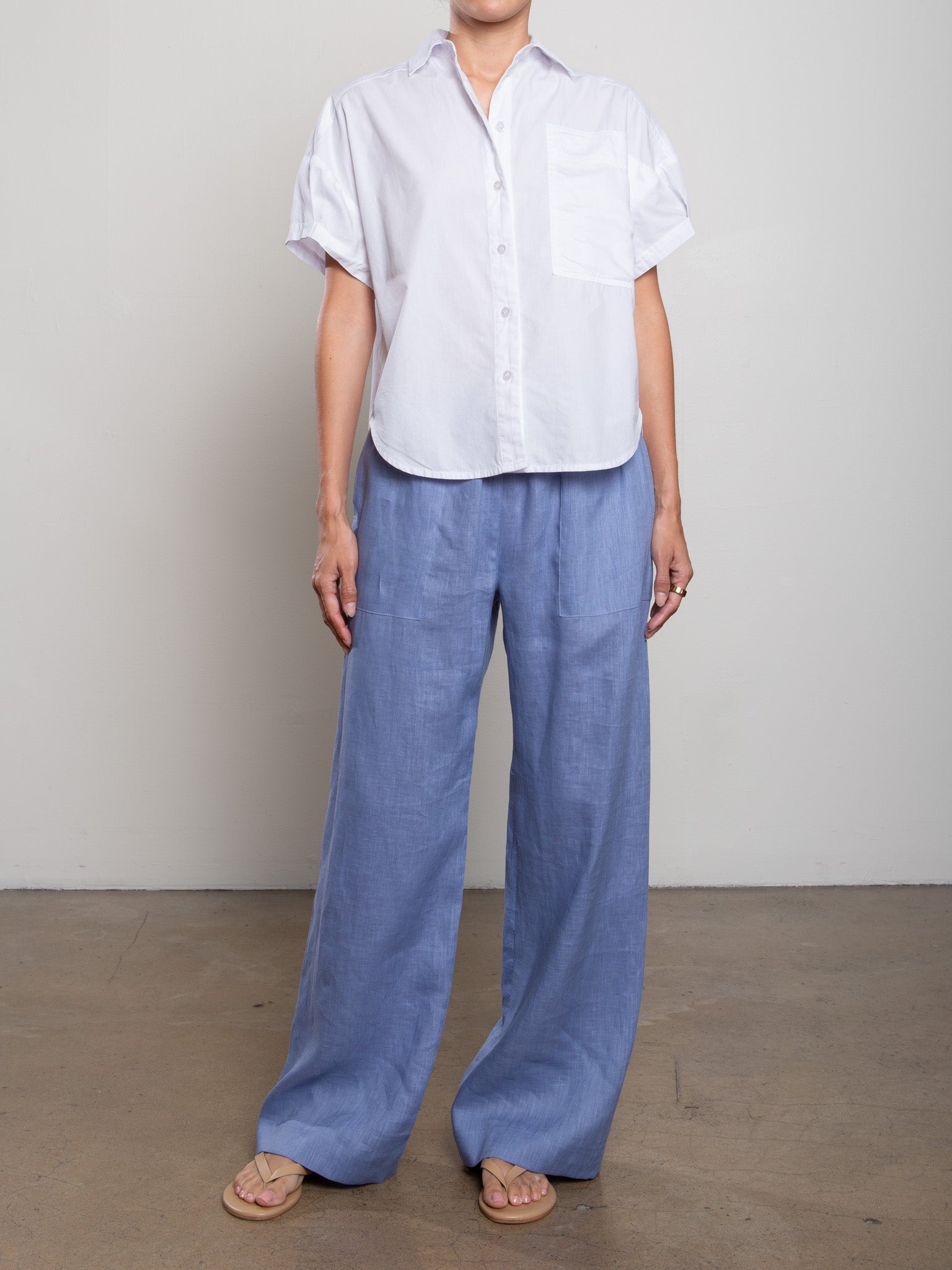 Casey Pant in French Linen - Bay – Pharaoh Collection