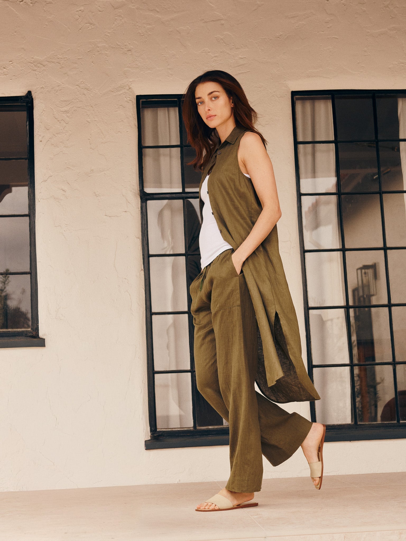パンツ CASEY CASEY BASIC LONG PANT Casey Pant in French Linen - Surplus – Pharaoh Collection