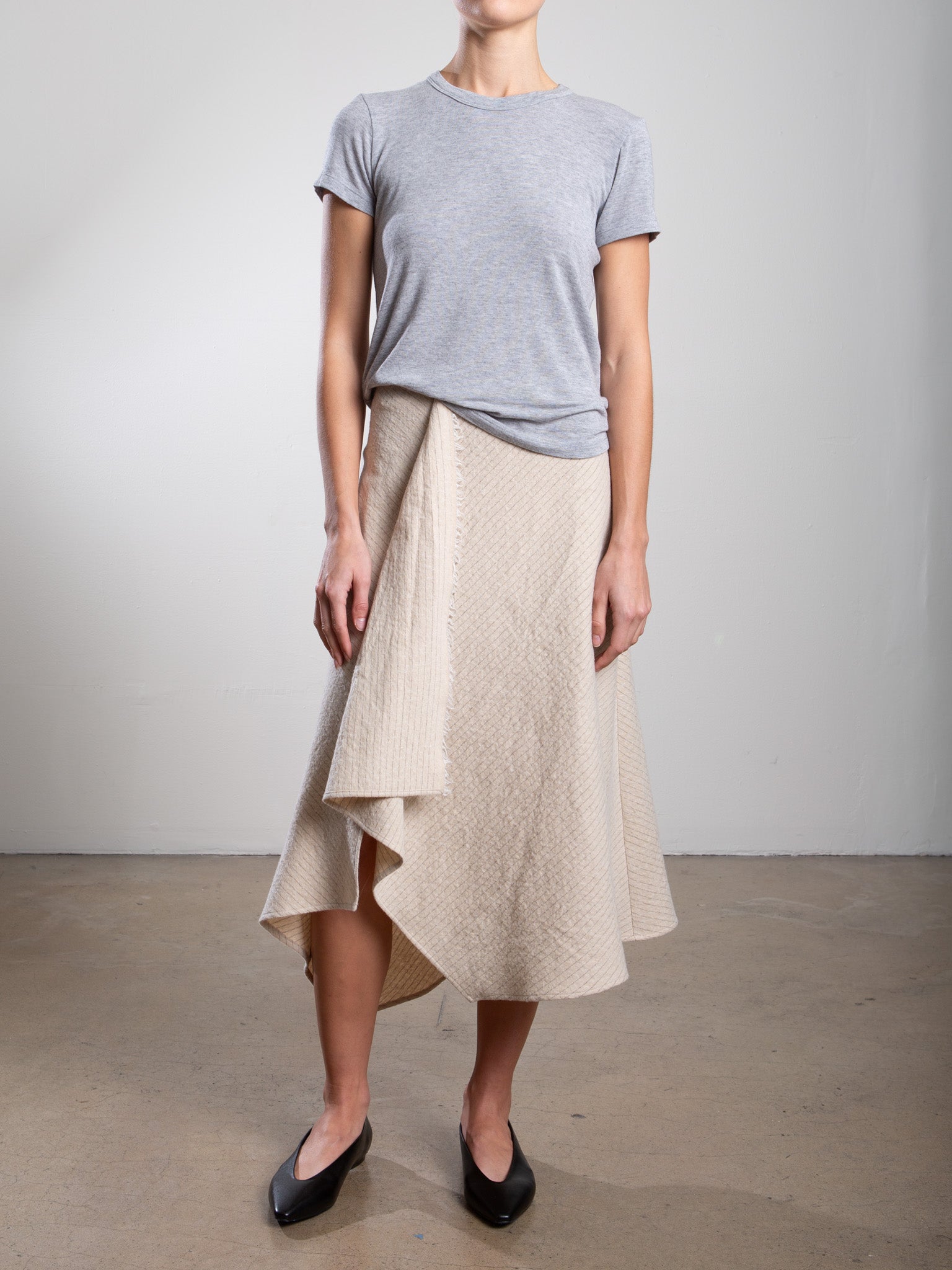 SEA TYPEWRITER DRAPE SKIRT ネイビー SEA TYPEWRITER DRAPE SKIRT