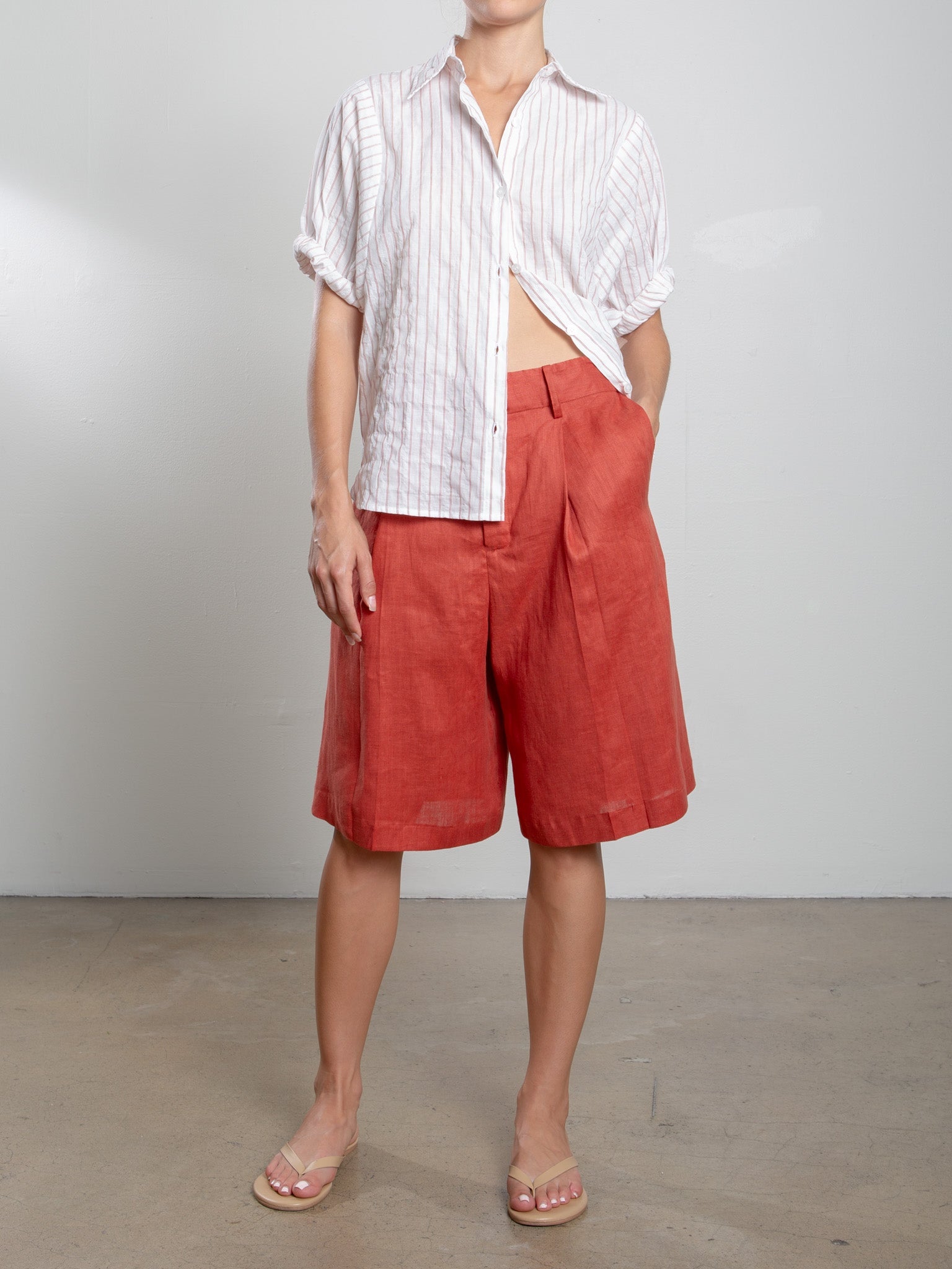 linen dress shorts Inez Short in French Linen