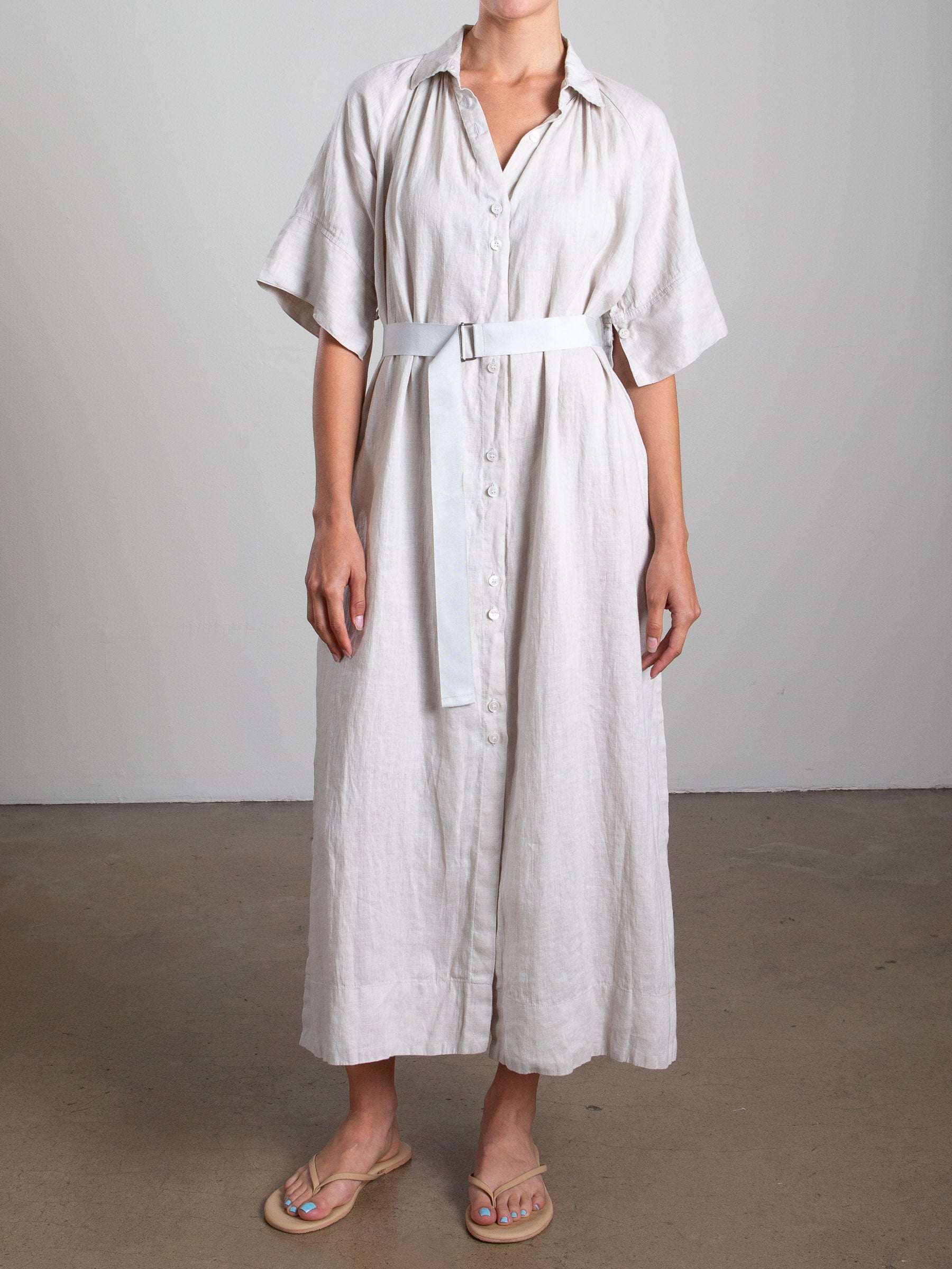 Mona Dress in French Linen - Cement Mona Dress in French Linen - Cement