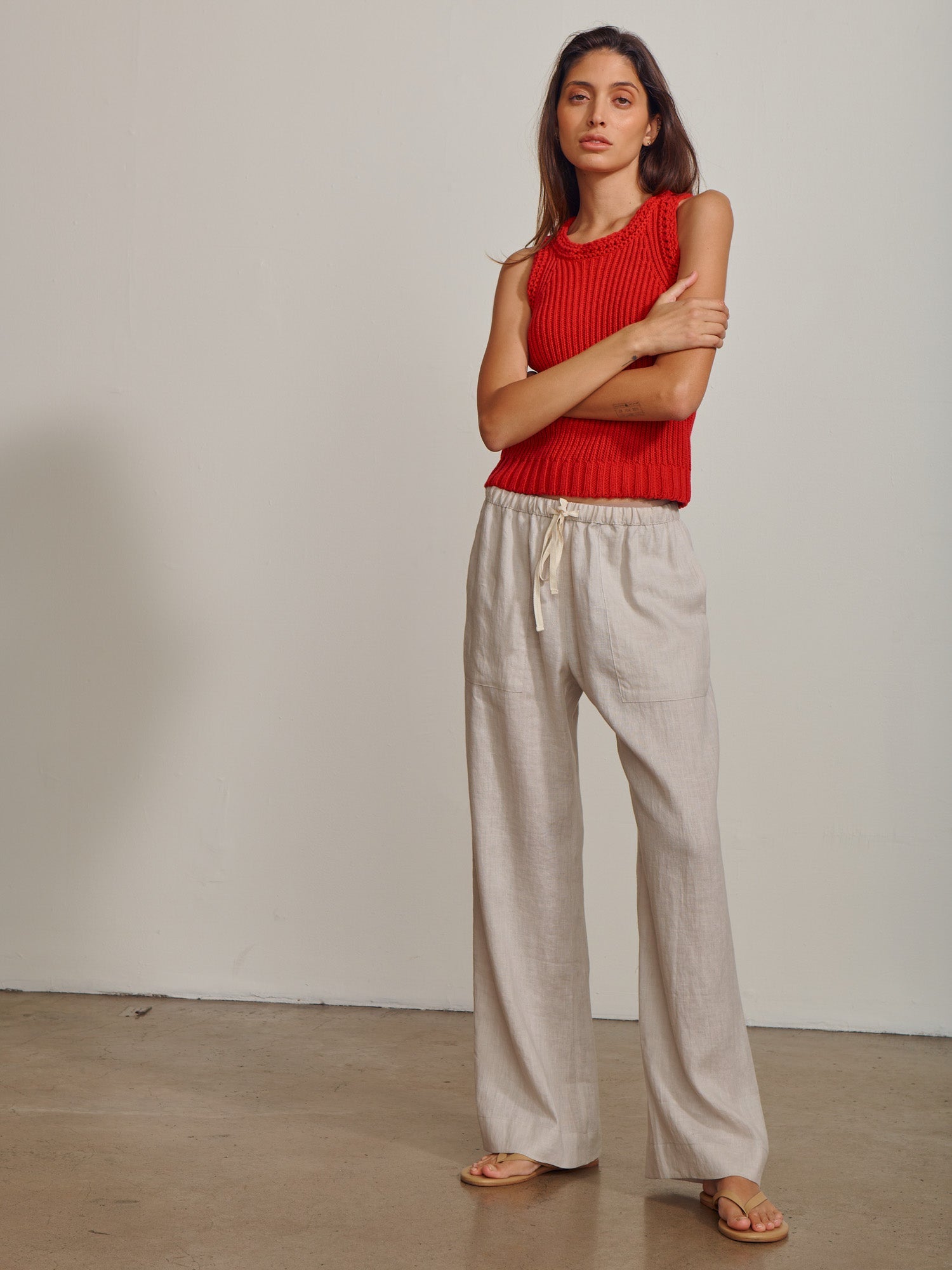 Casey Pant in French Linen - Cement – Pharaoh Collection Casey Pant in French Linen - Cement – Pharaoh Collection