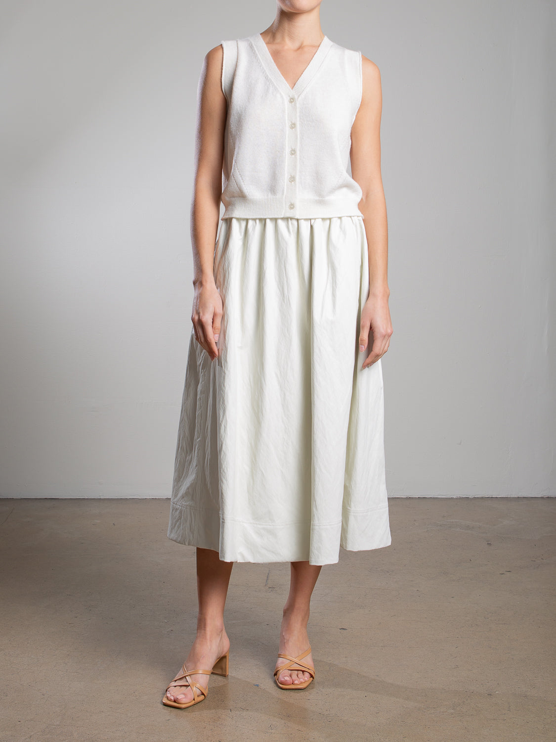 Claudia Skirt in Faux Leather - Ivory Pharaoh Collection Claudia Skirt in Faux Leather - Ivory Pharaoh Collection
