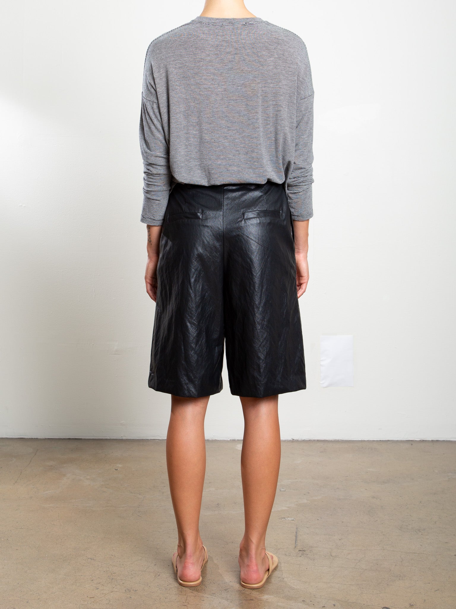 Inez Short in Faux Leather - Black – Pharaoh Collection