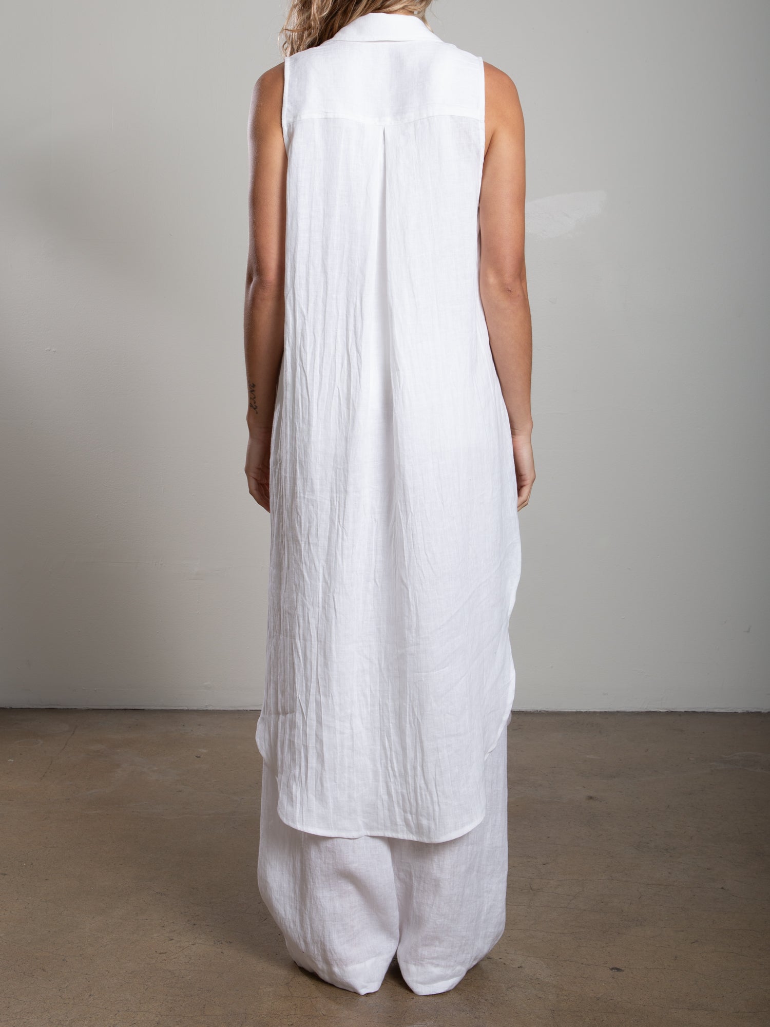 french linen dress French Linen Dress.natural Linen and Coffee Color.shirt Dress With Buttons on Back