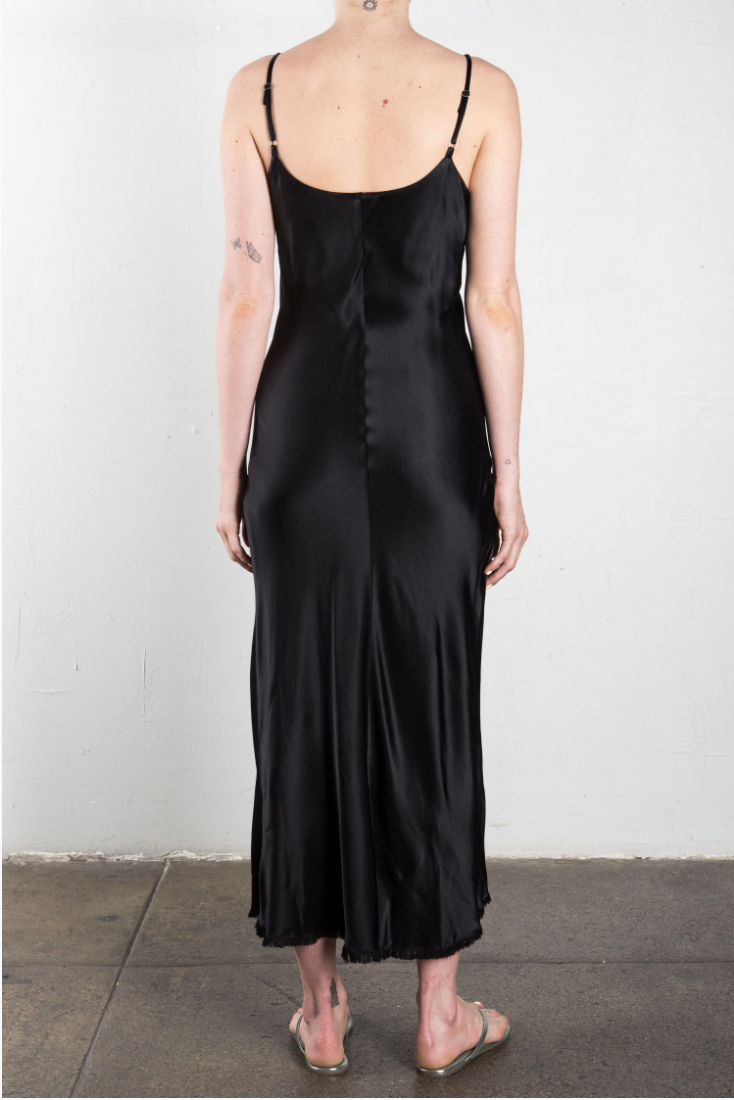Farrah Slip Dress in Vintage Satin - Black Black / 3/L Farrah Slip Dress in Vintage Satin - Black Black / 3/L